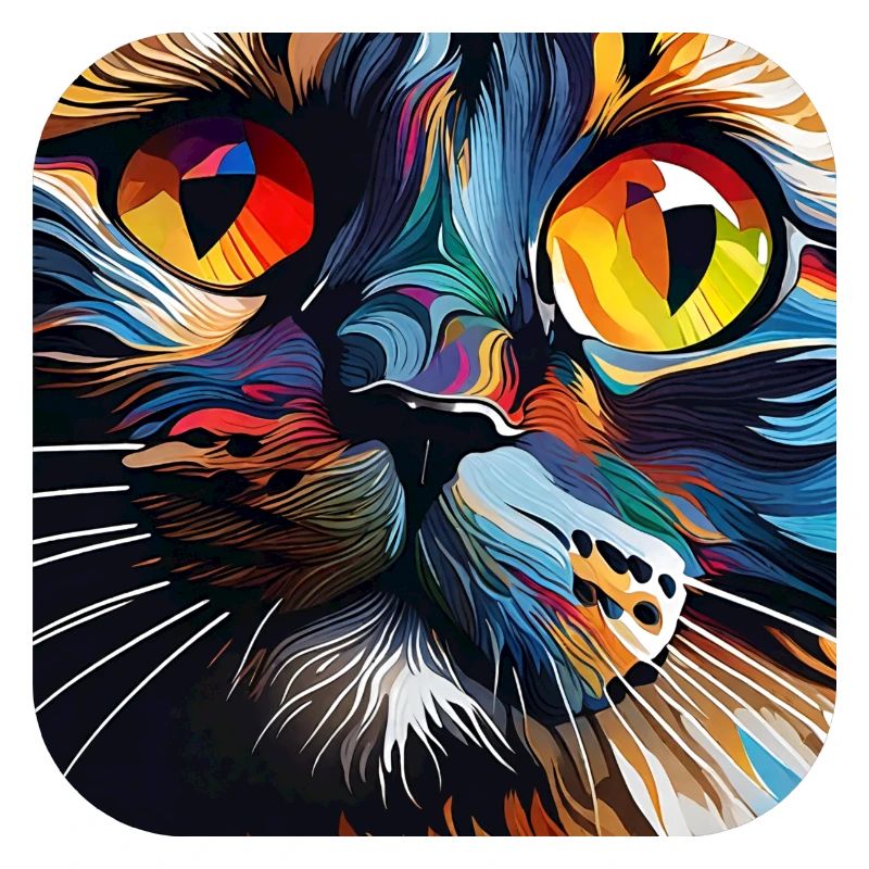 Psychedelic Motif Cat