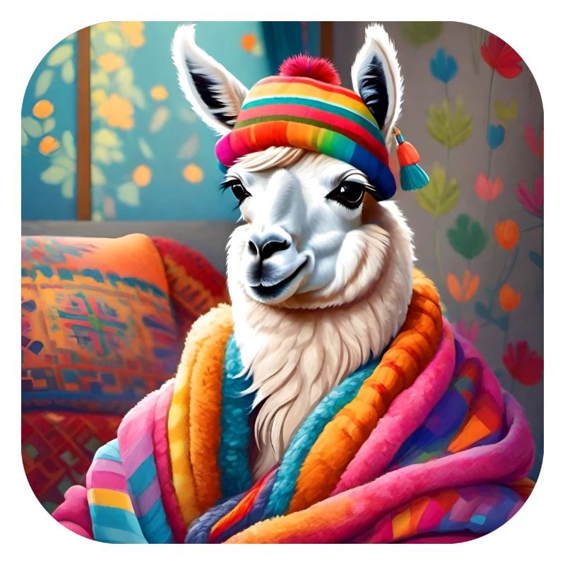 Cool Cozy Winter Llama
