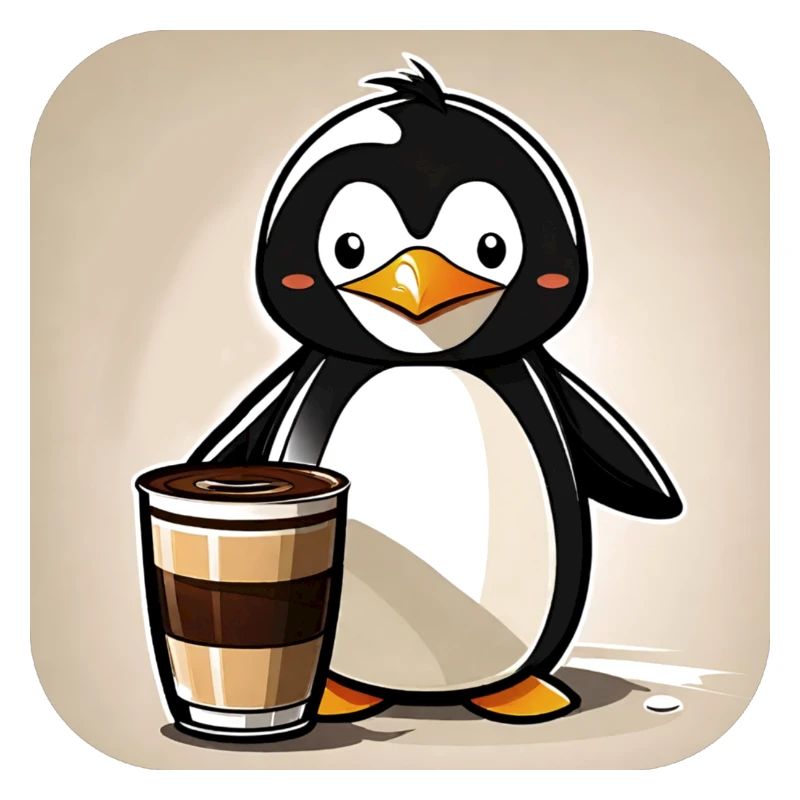 Niedlicher Pinguin mit Kaffee I