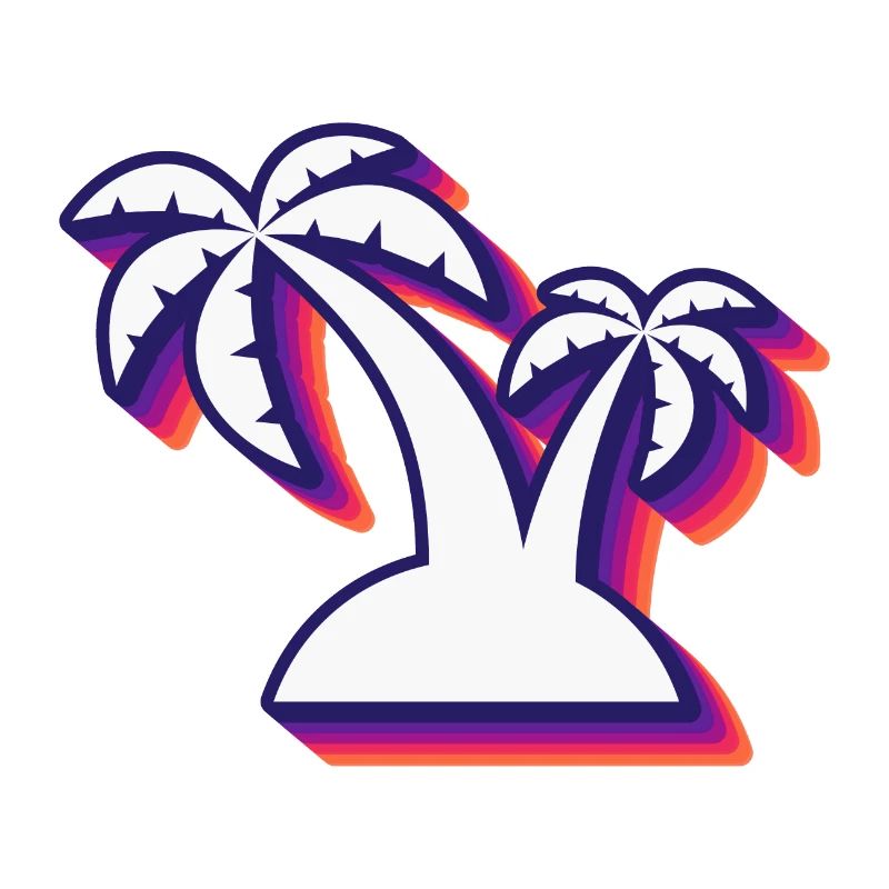 Tranquillité tropicale: conception de couple de palmiers