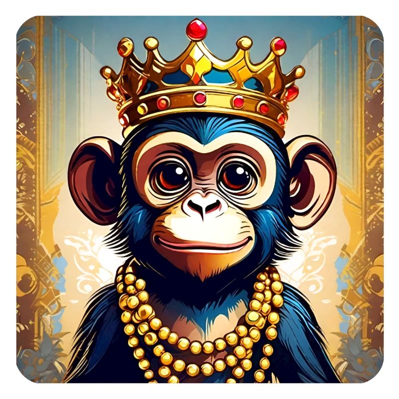 Cute monkey with crown