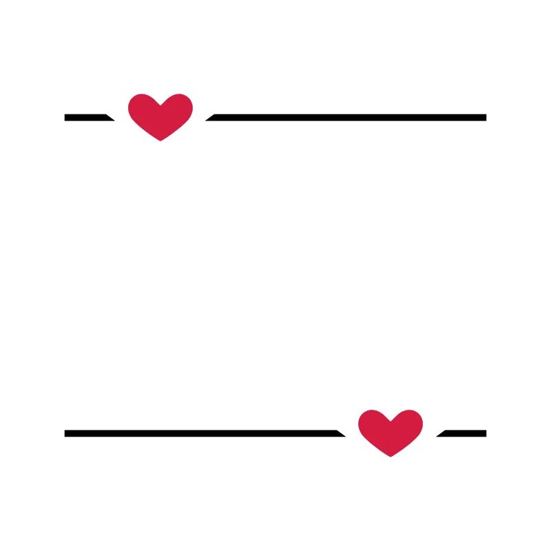 Line heart dash ornament