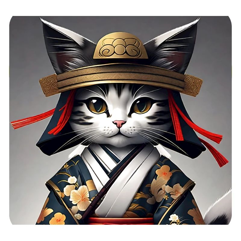 Cute Samurai Cat