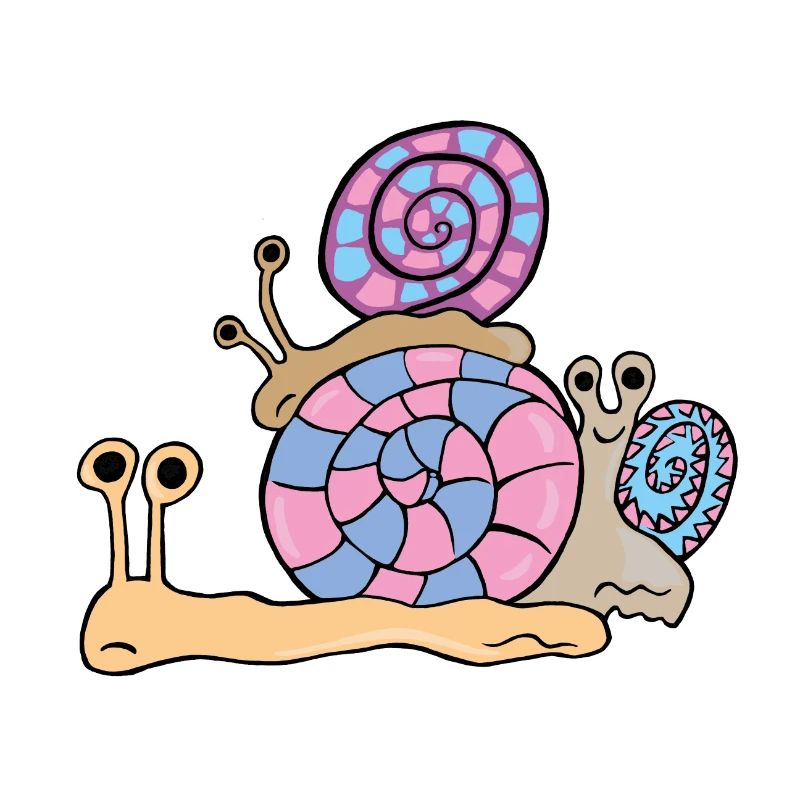 Snails. Three cute cartoon snails. cute