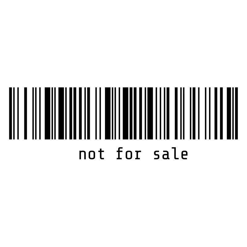 Barcode 'not for sale' unsaleable vector
