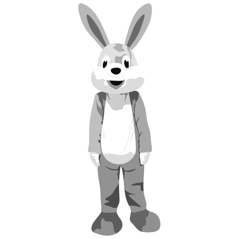 Lapin lapin rongeur en noir et blanc