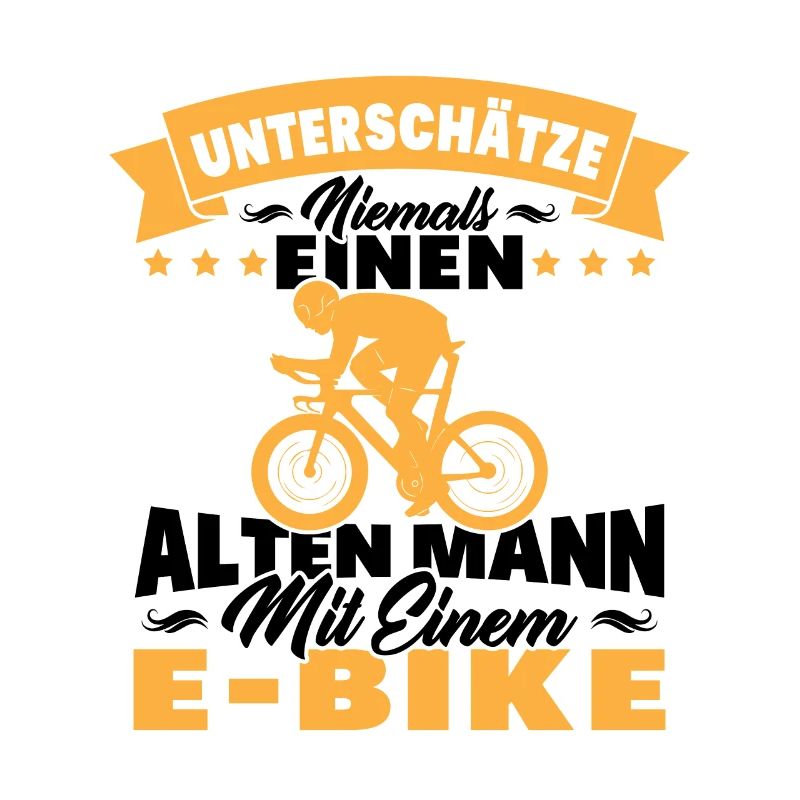 Alten mann mit einem e-bike