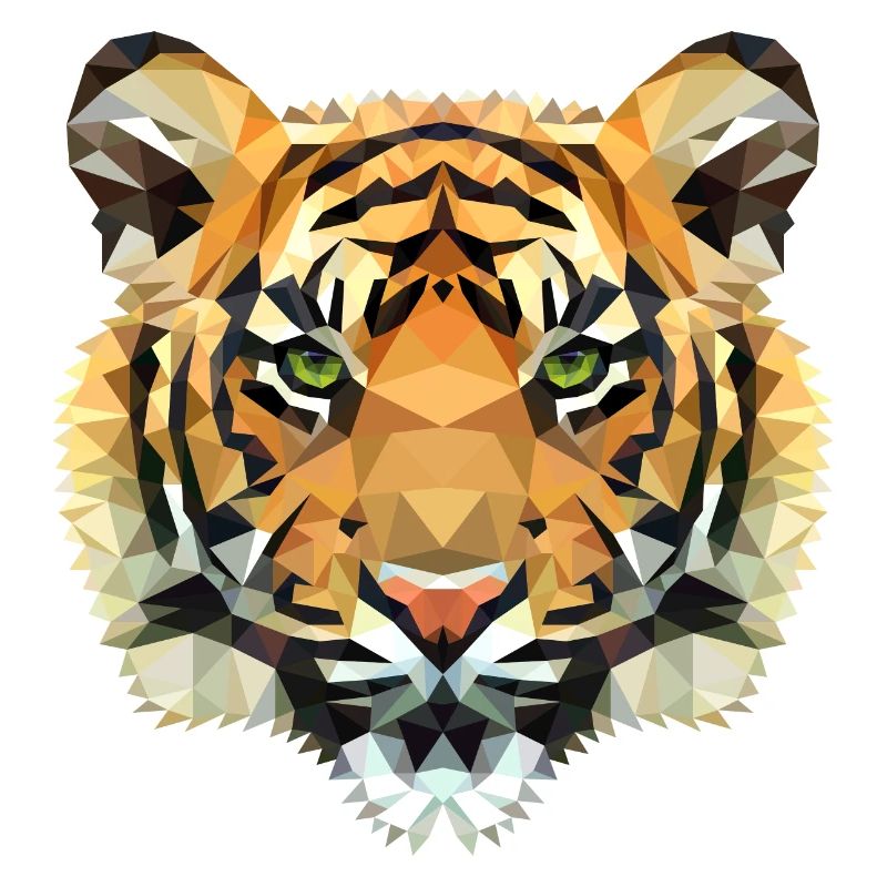 Tiger Polygon wild Löwe Geschenkidee