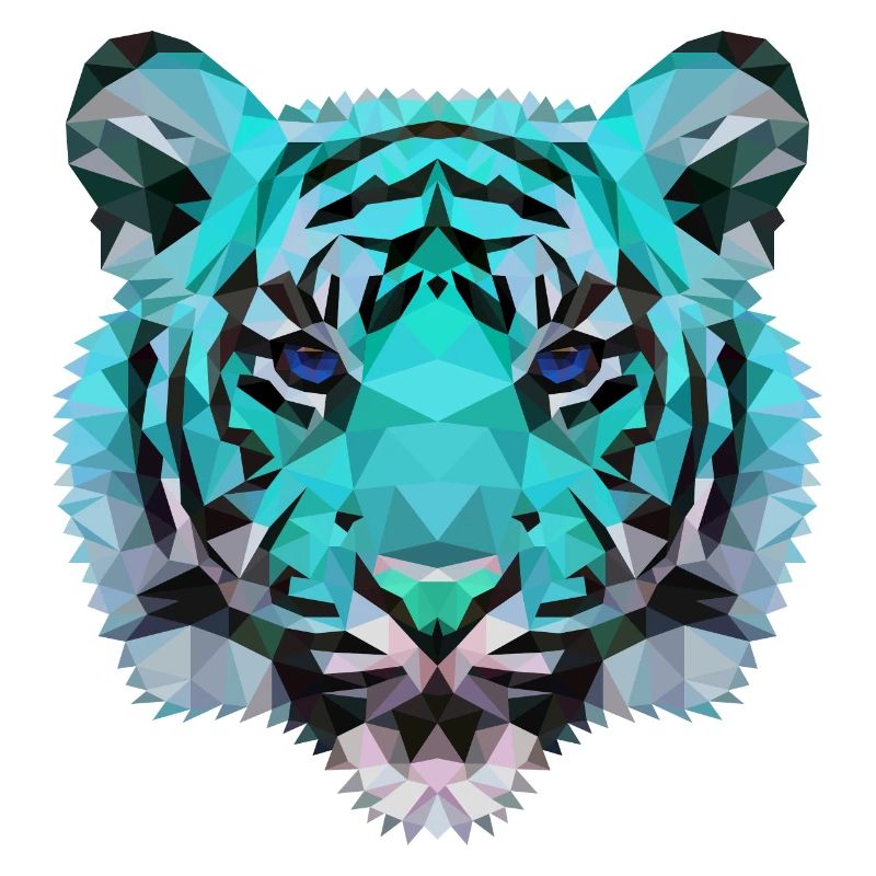 Tiger Polygon wild Löwe Geschenkidee