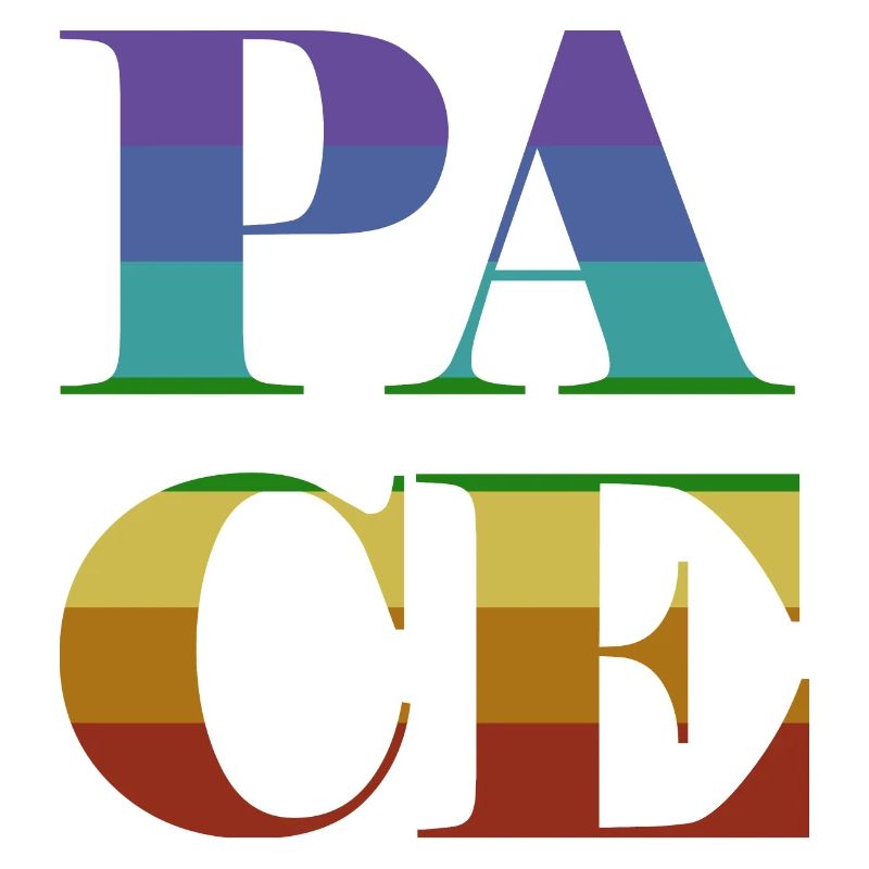 Pace in großen bunten Buchstaben