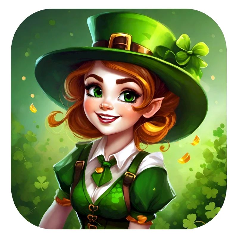 Fille lutin de la Saint-Patrick avec trèfle