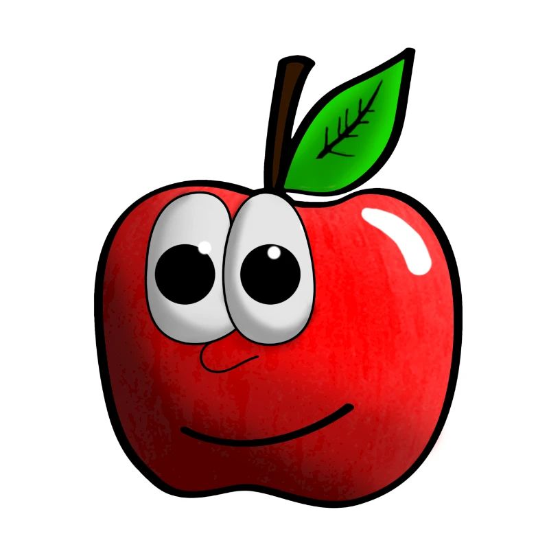 Apfel mit Gesicht Grafik