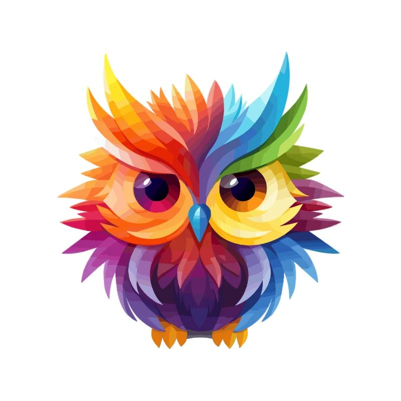 Conception de hibou coloré cool
