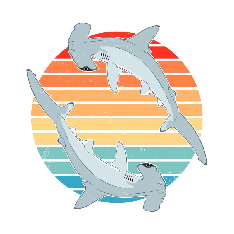 Requin-marteau Rétro Coucher de soleil