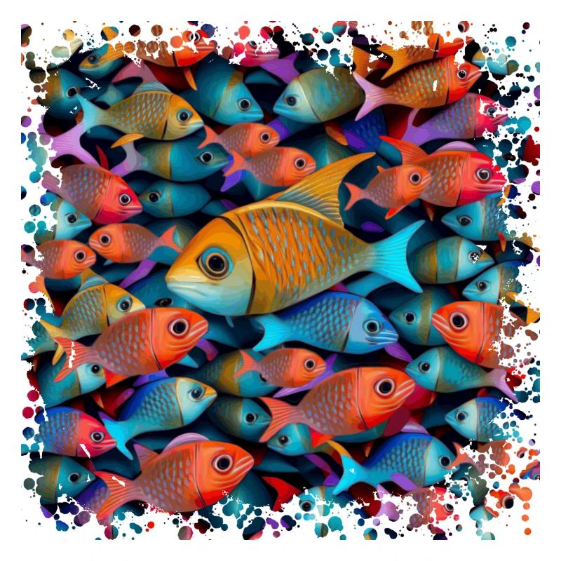 Les poissons nagent dans de grands bancs dans la mer