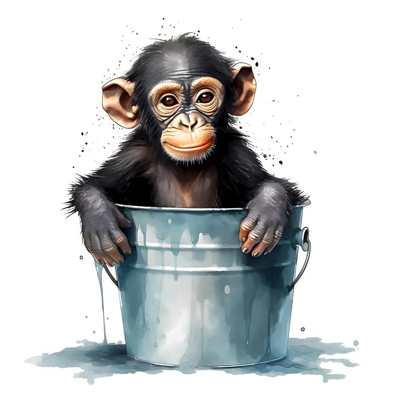 Affe sucht Abkühlung