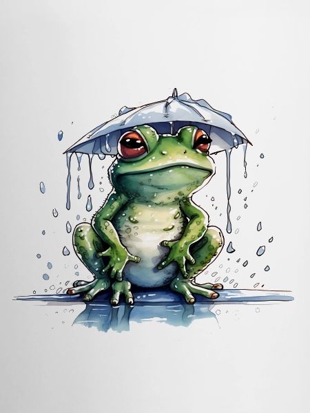 Frog under the umbrella