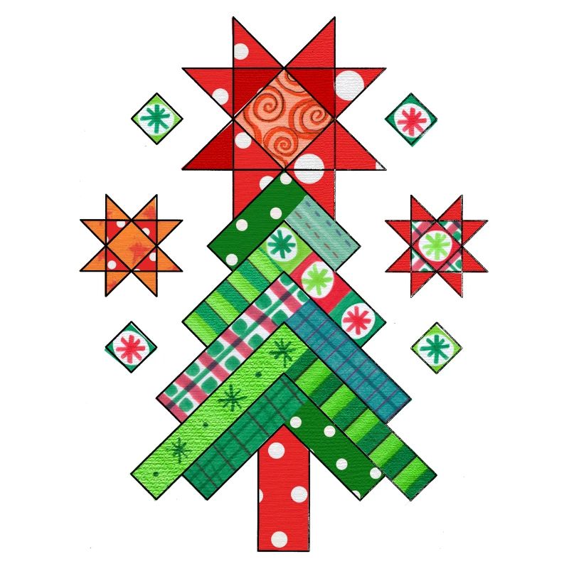 Weihnachtsbaum Quilt Patchwork Ugly Christmas