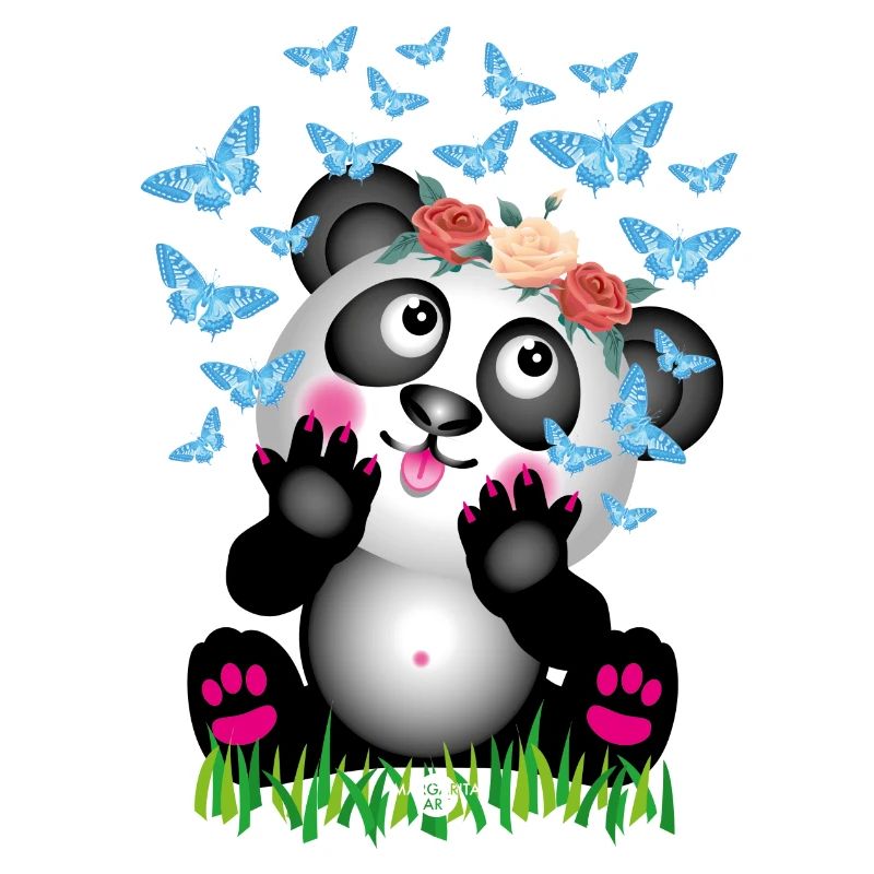 31 Bébé Panda Papillons Roses