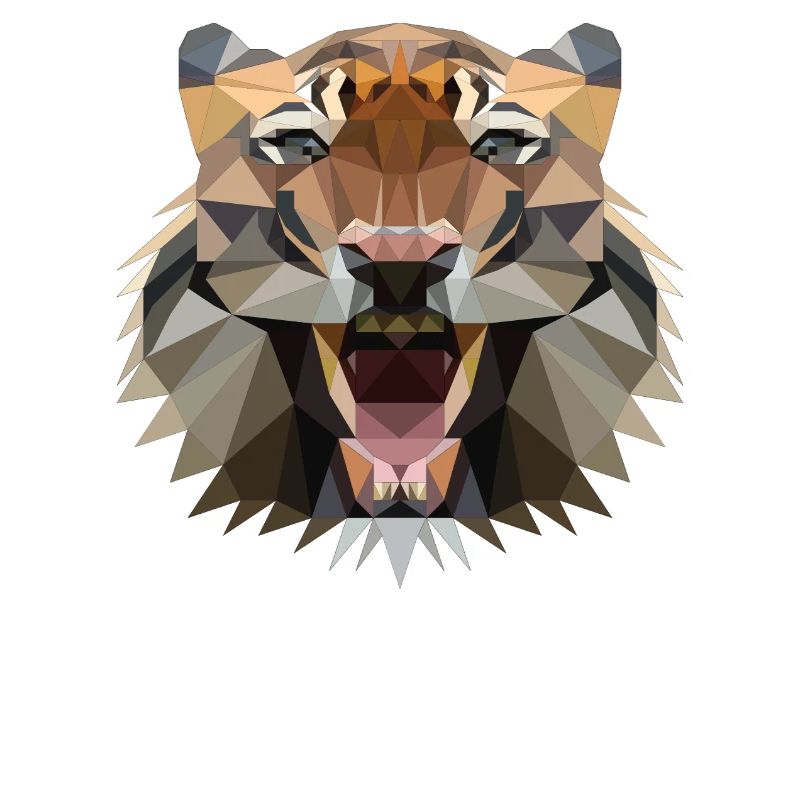 Tiger Polygon Geometric - Cat