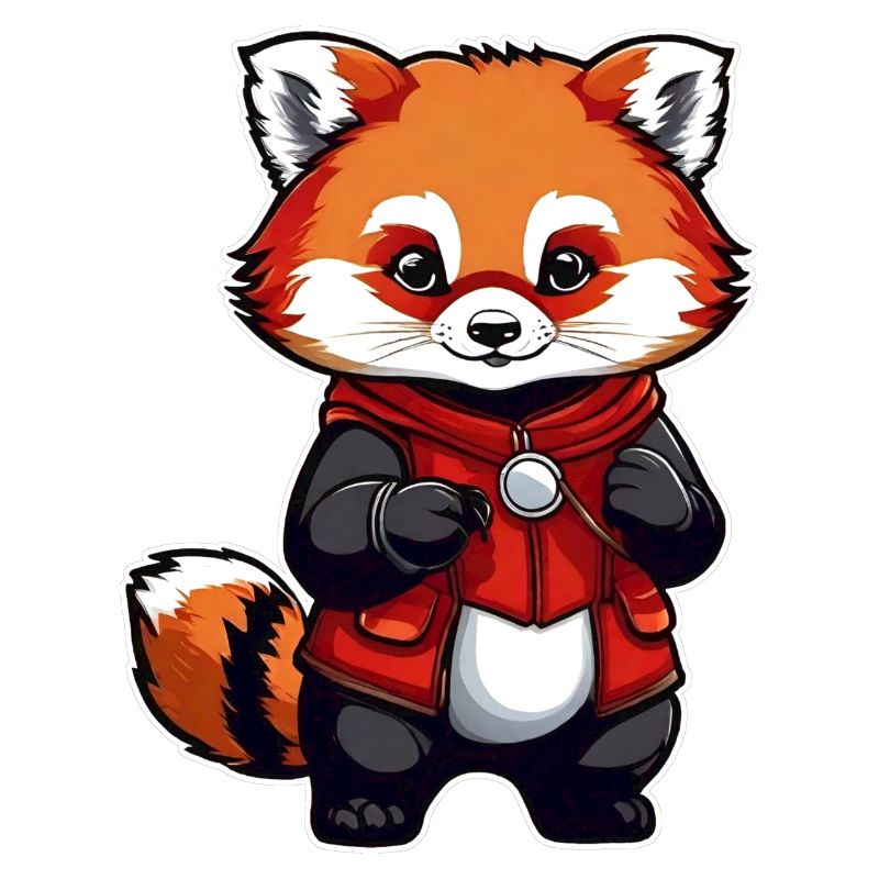 Petit panda comique rouge