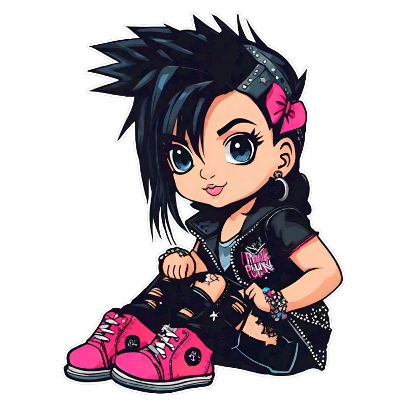 Fille punk gothique cool