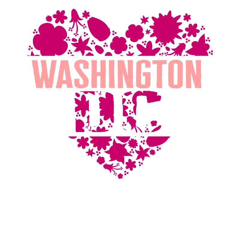 Washington DC Hemd, Kirschblüte Herz Blumen