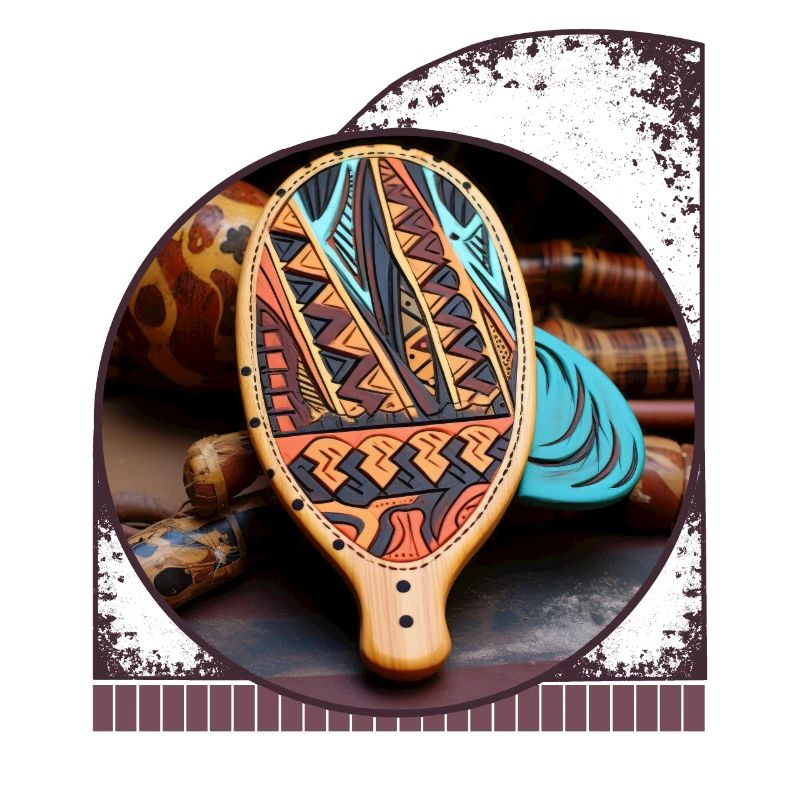 Tribal Patterns And Textures On Pickleball