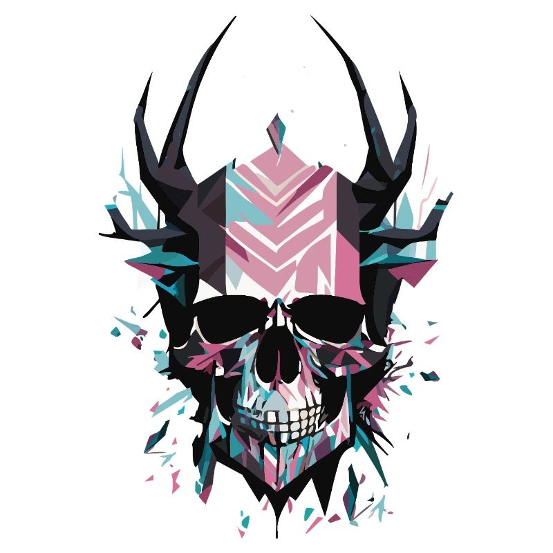 Techno Skull Mug, Geometric Style, Rave