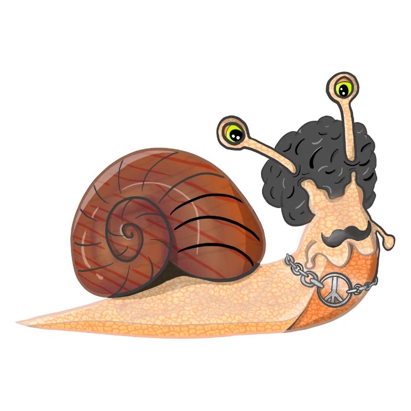 Retro Disco Hippie Schnecke mit Peacezeichen