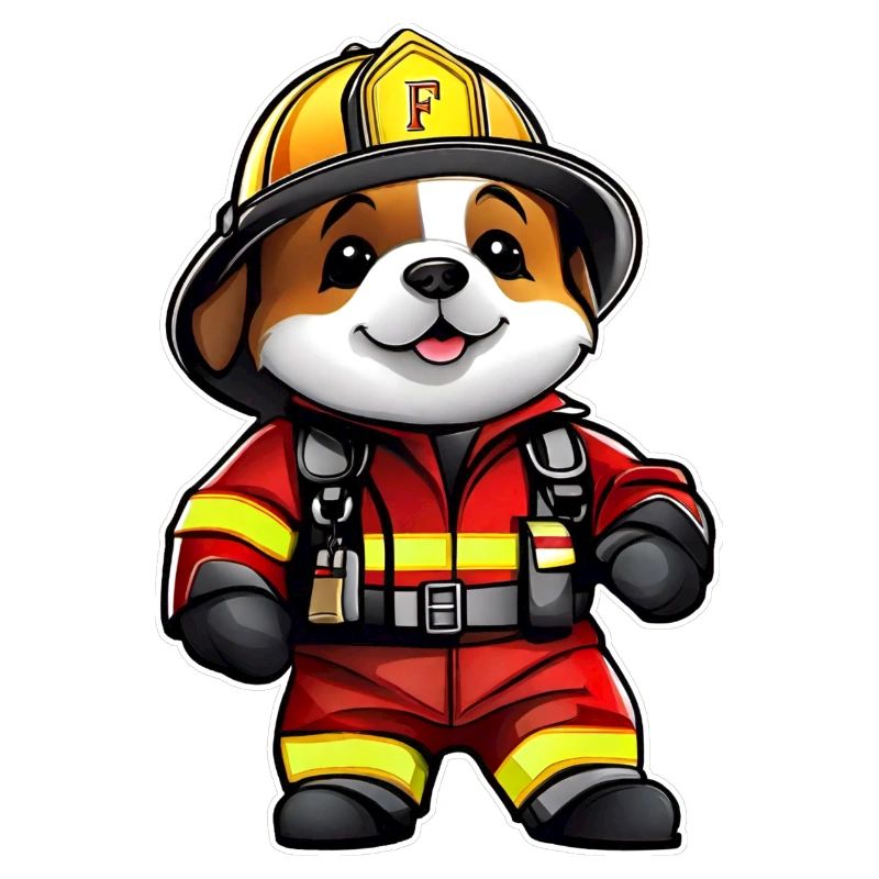 Chien mignon de pompiers