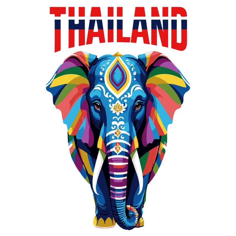 Bunter abstrakter Elefant aus Thailand