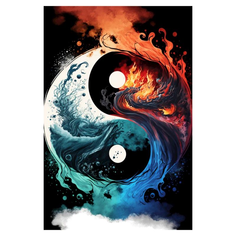 Yin Yang Elements Aquarelle