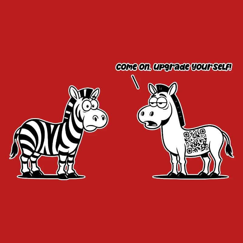 Lustiges Zebra mit QR-Code-Upgrade