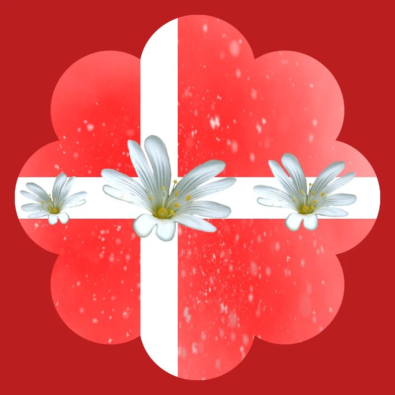 Danemark Drapeau avec des fleurs Danemark