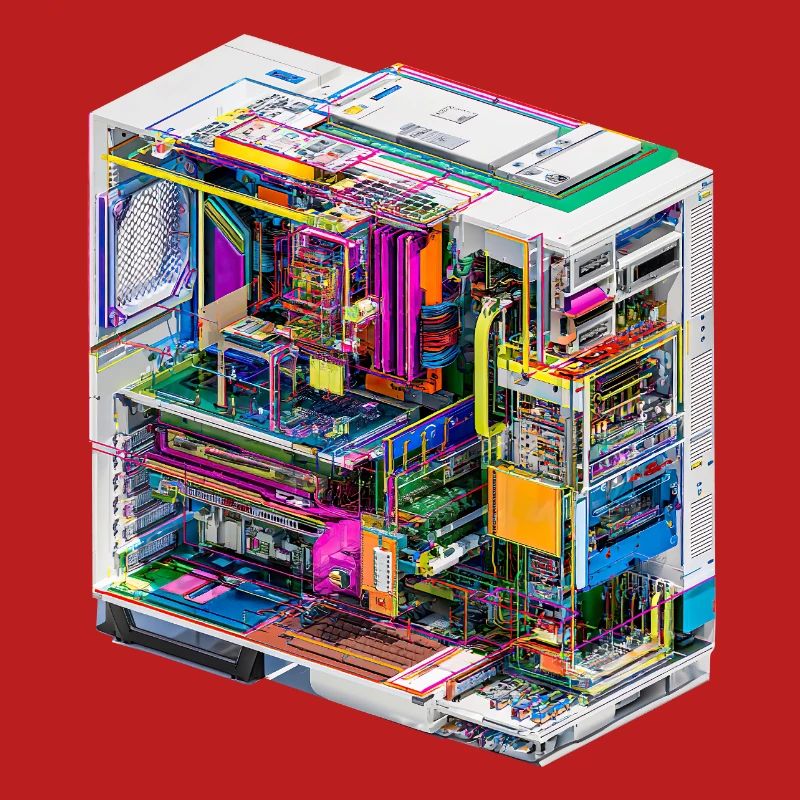 Buntes Innenleben eines Computers