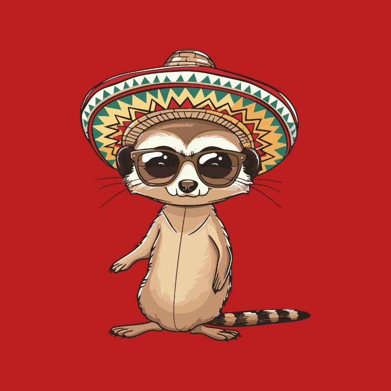 Erdmännchen Lustig Sombrero