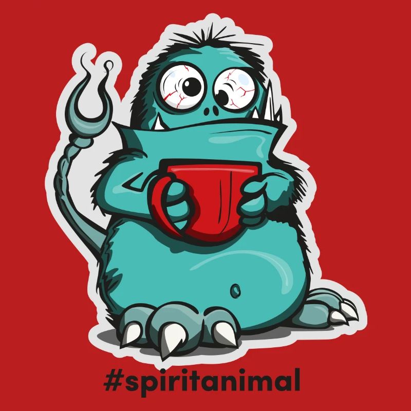 Kaffee-Monster im Comic-Stil