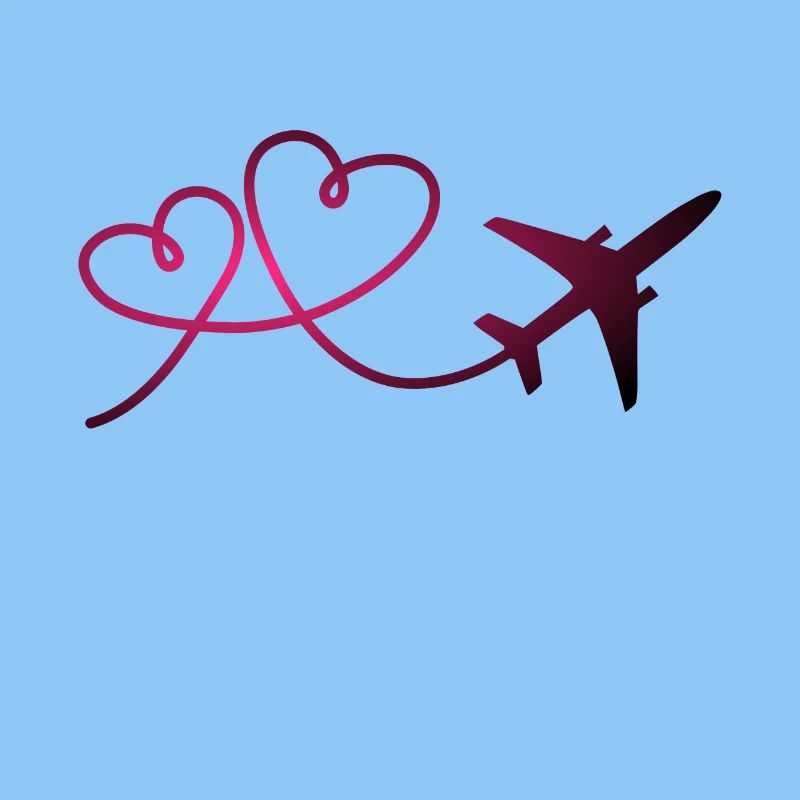 Flugzeug Flieger mit Herz Pilot Reisen Geschenk