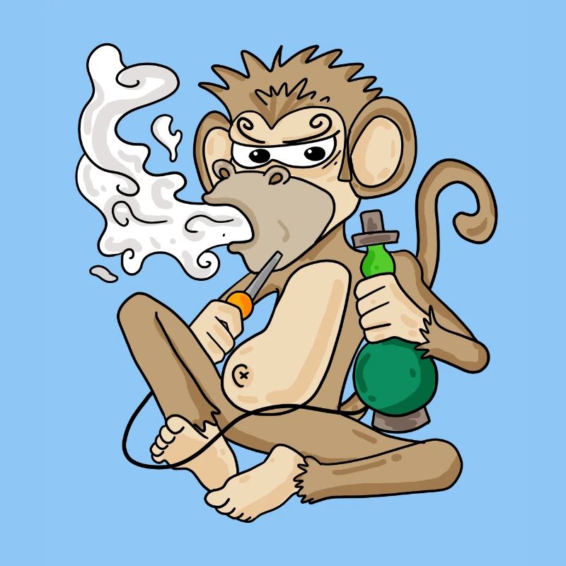 Shisha Wasserpfeife Rauchender Affe