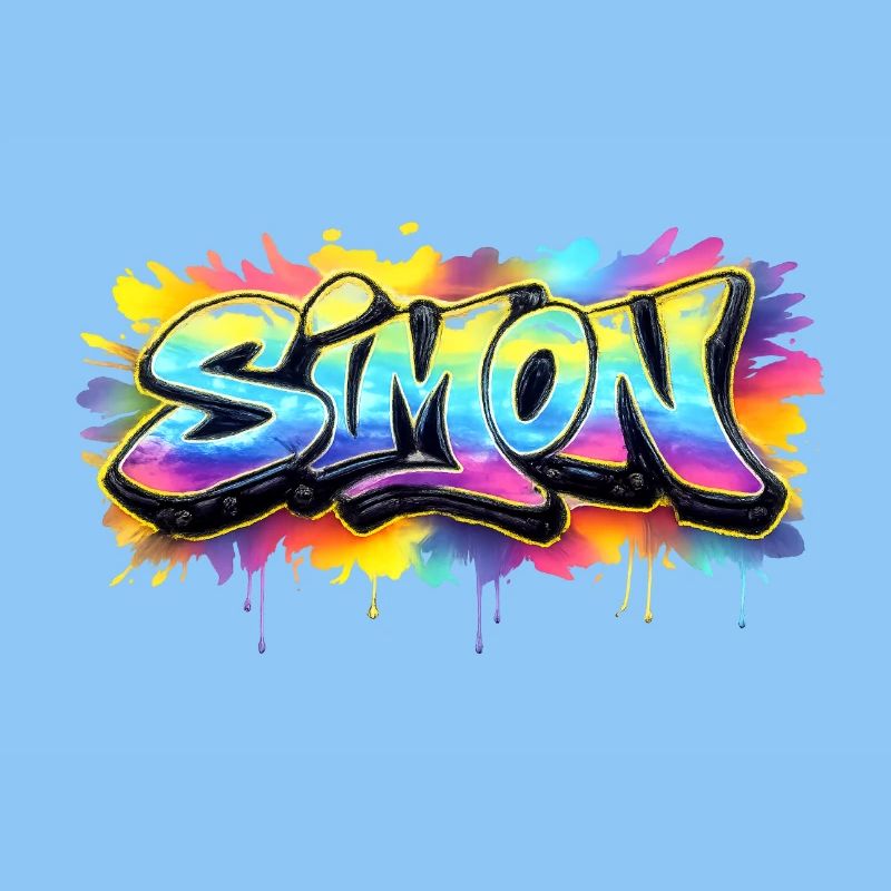 Graffiti SIMON Name Geschenk Ideal druckbar