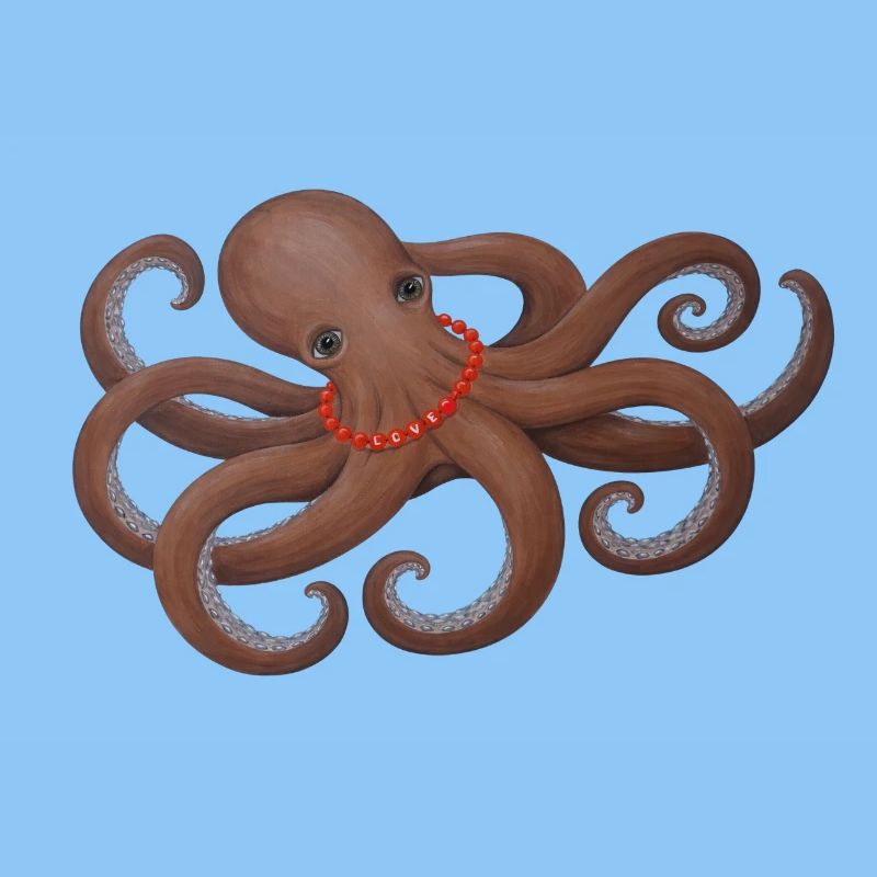 Oktopus mit roter Liebesperle
