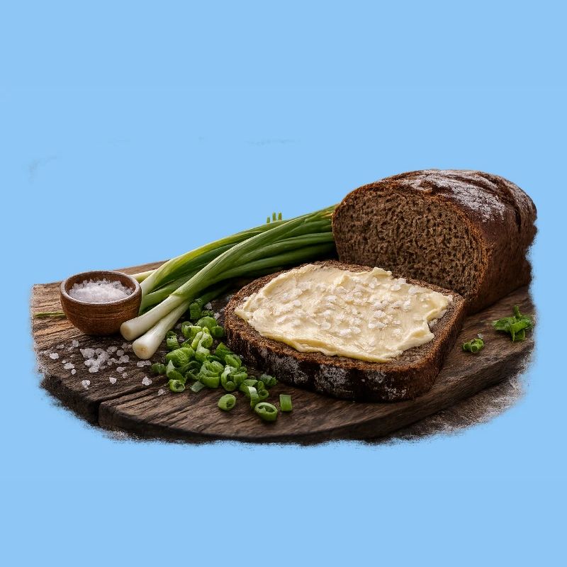 Rustic bread with butter