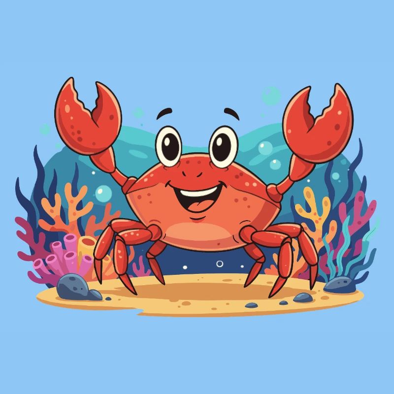 Cheerful underwater crab
