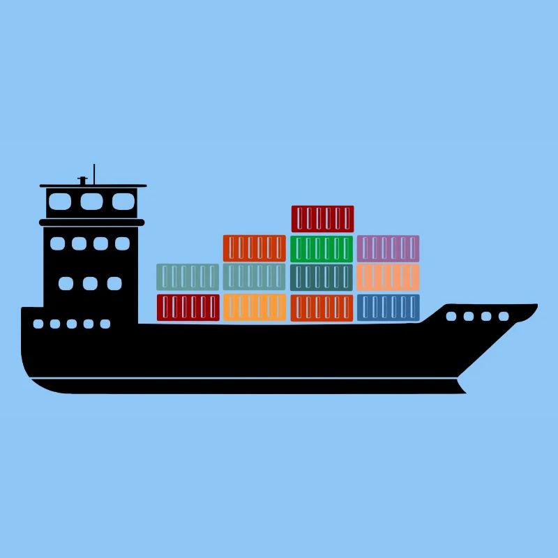 Seecontainerschiff oder Boot mit Containern