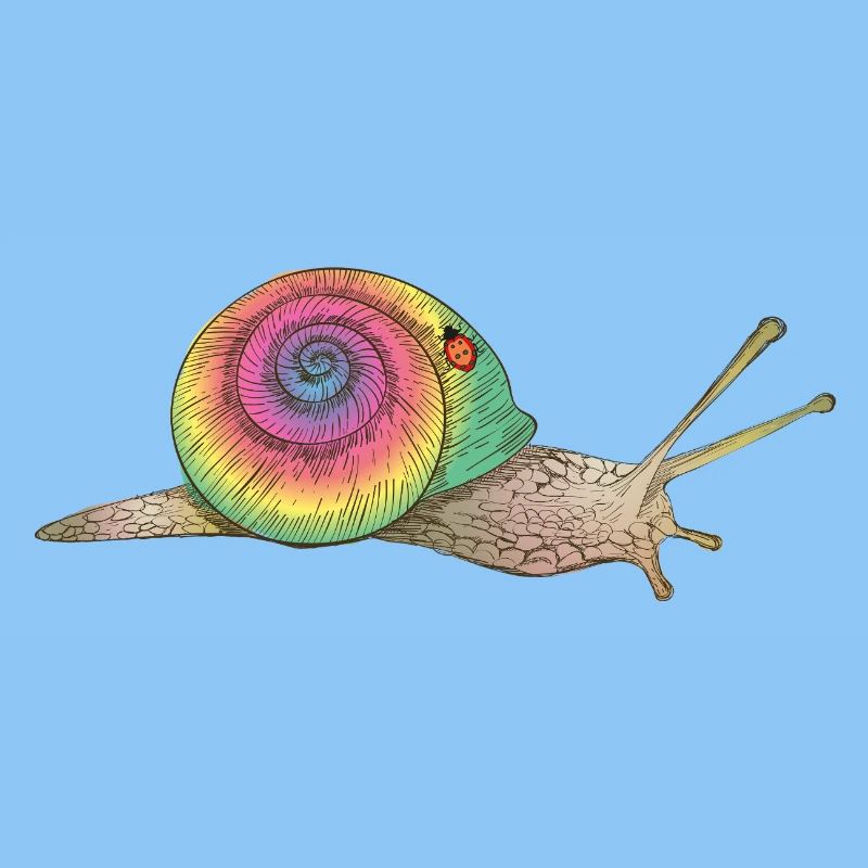 colorful snail with rainbow shell