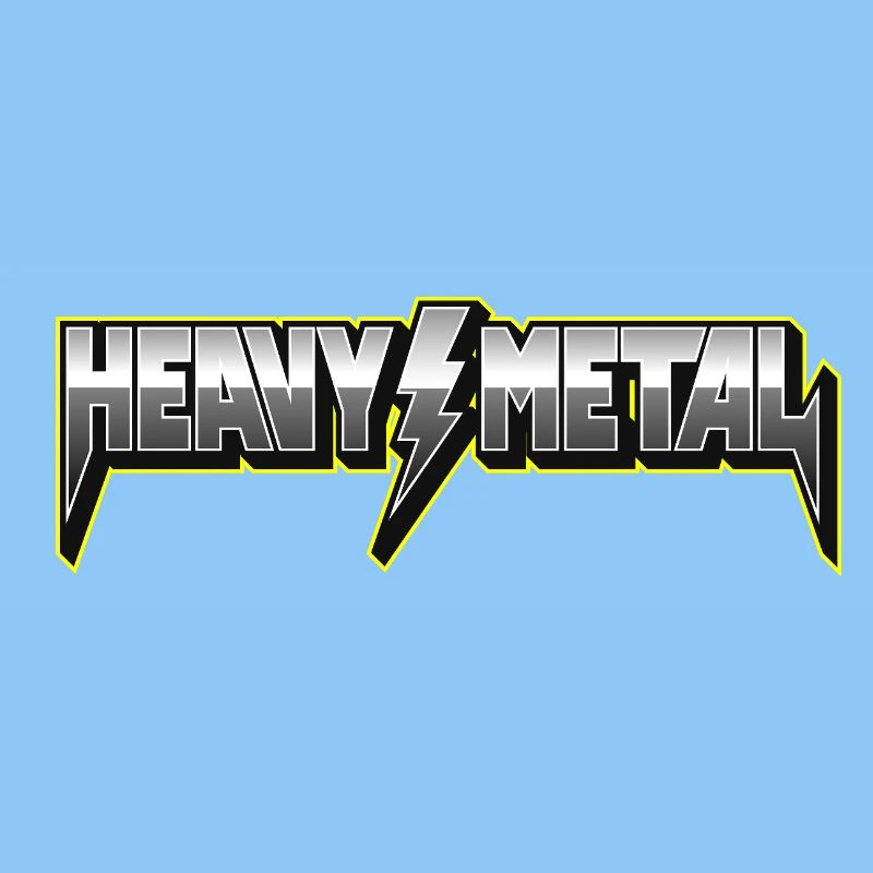 Heavy Metal 3D Type Logo with Lightning