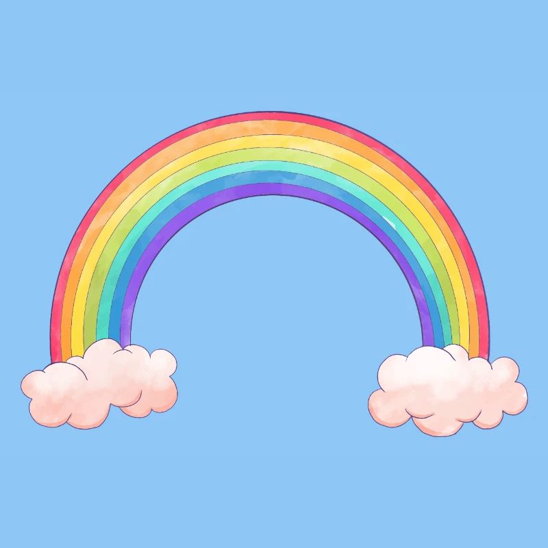 Regenbogenbogen mit Wolken