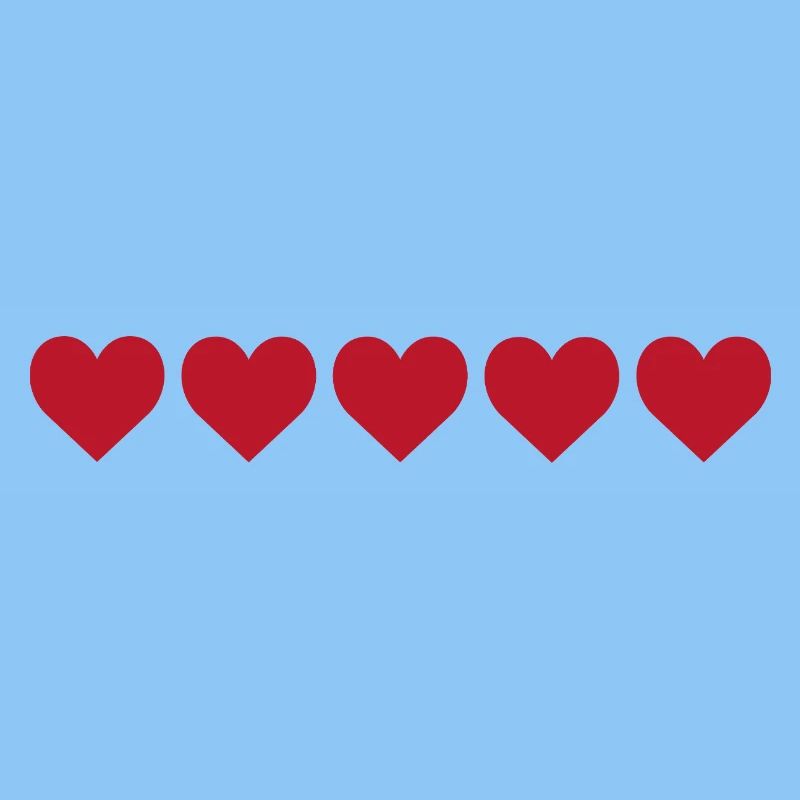 Red hearts in minimalist pattern