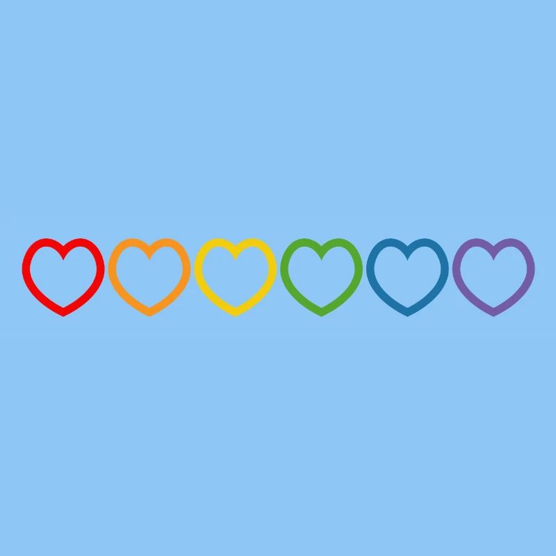 Regenbogenherzchen outline